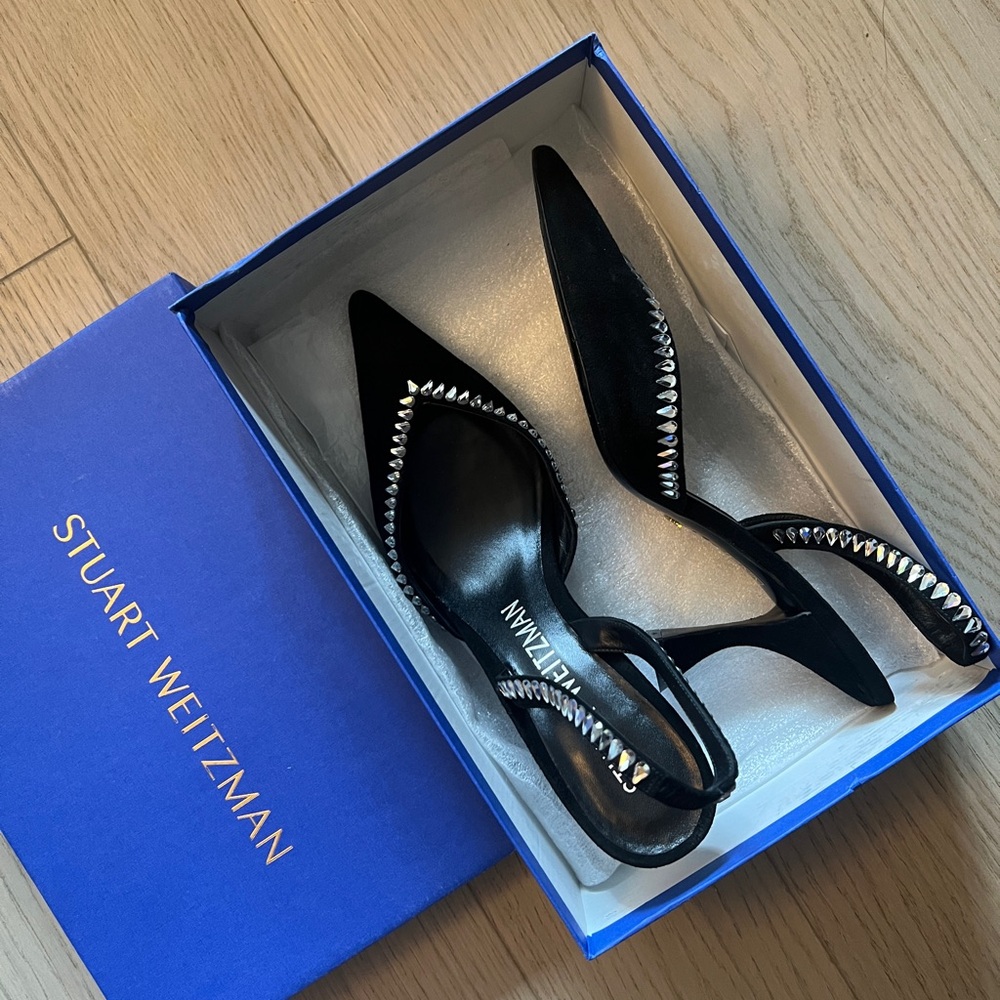 Stuart Weitzman Black Embellished Women's Shoes